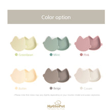 Load image into Gallery viewer, Platinum Silicone MoaCat Bowl Set . Butter