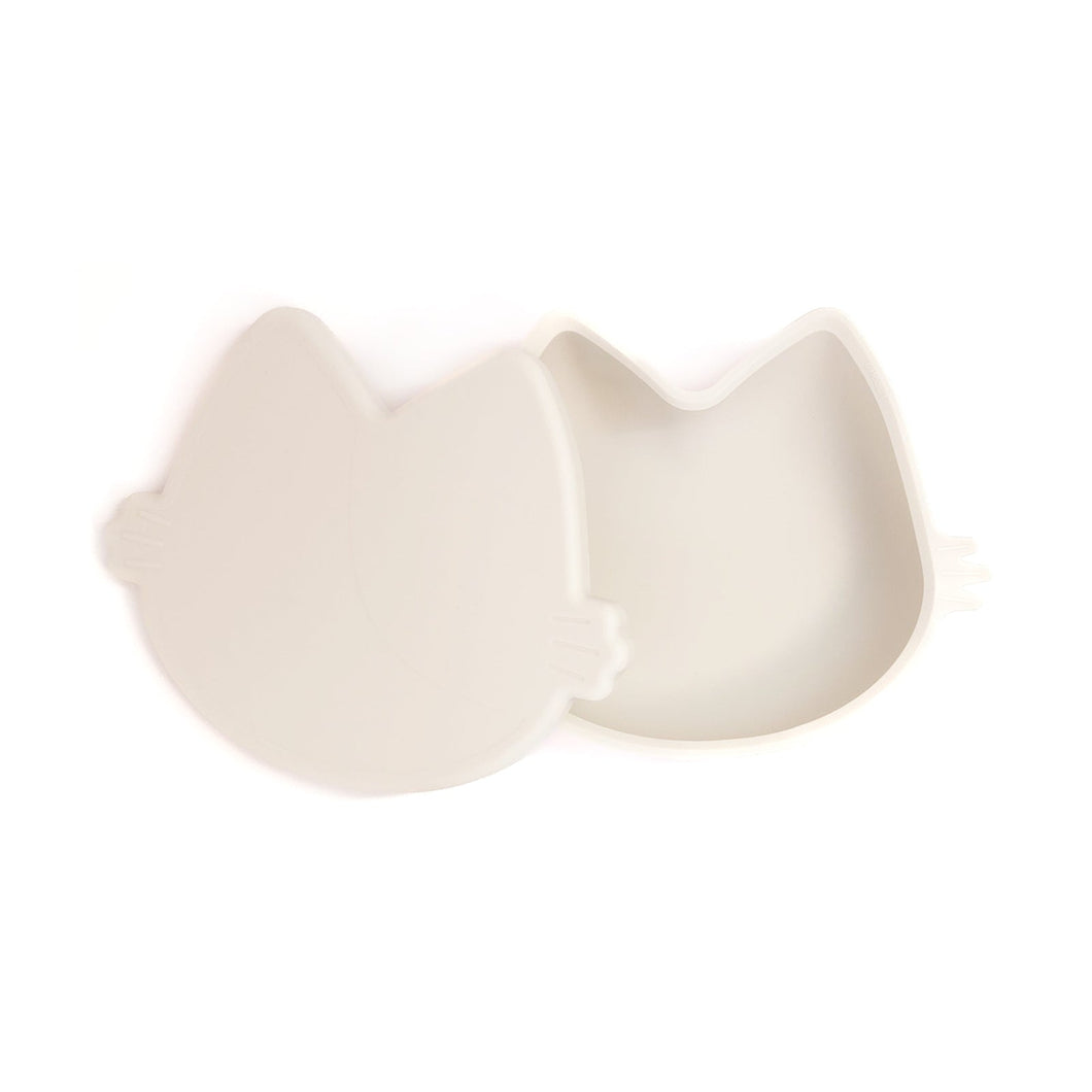 Platinum Silicone MoaCat Bowl Set . Cream