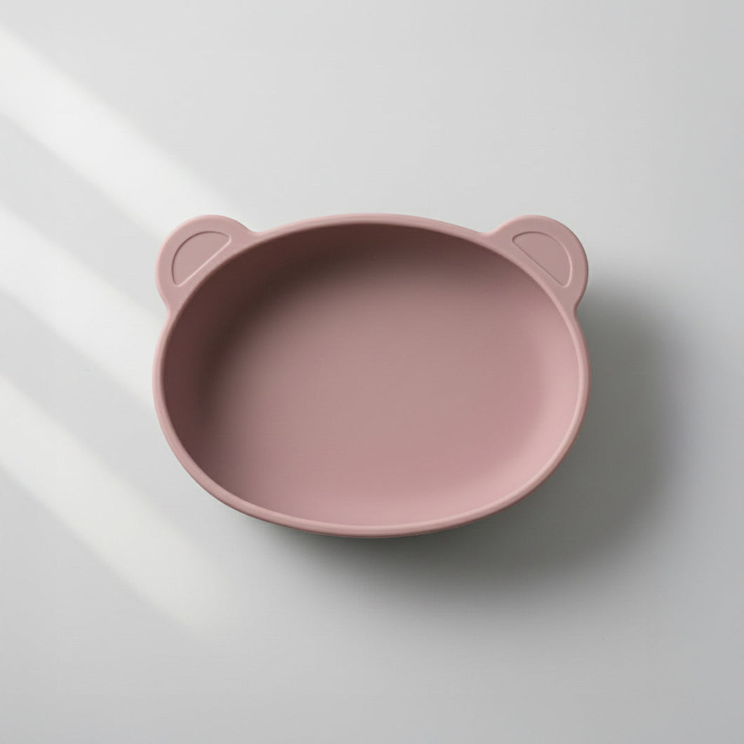 Platinum Silicone Bear Plate . Pink